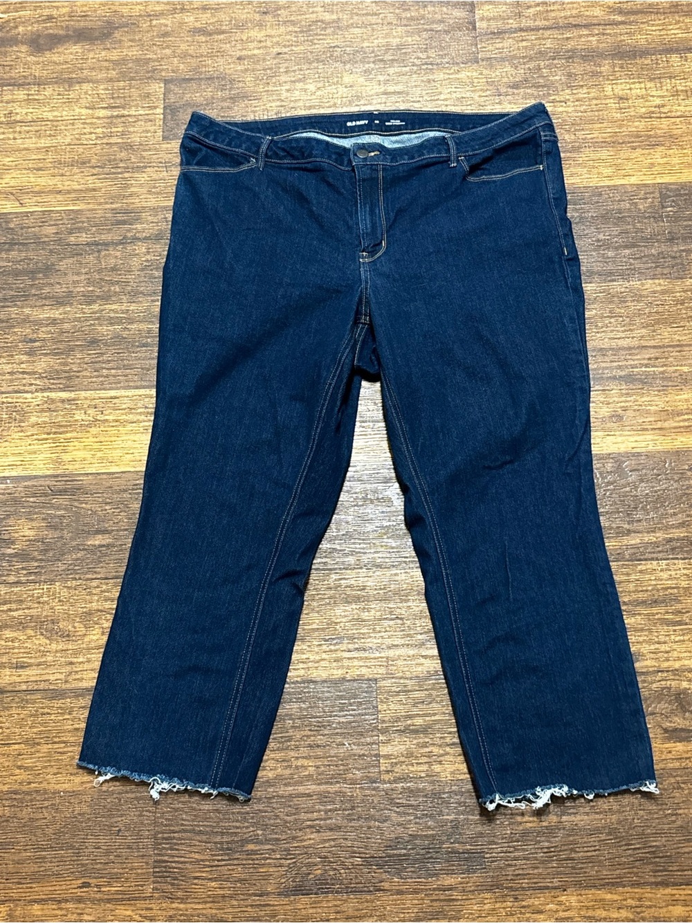 Old Navy Dark Blue Cropped Raw Hem Jeans